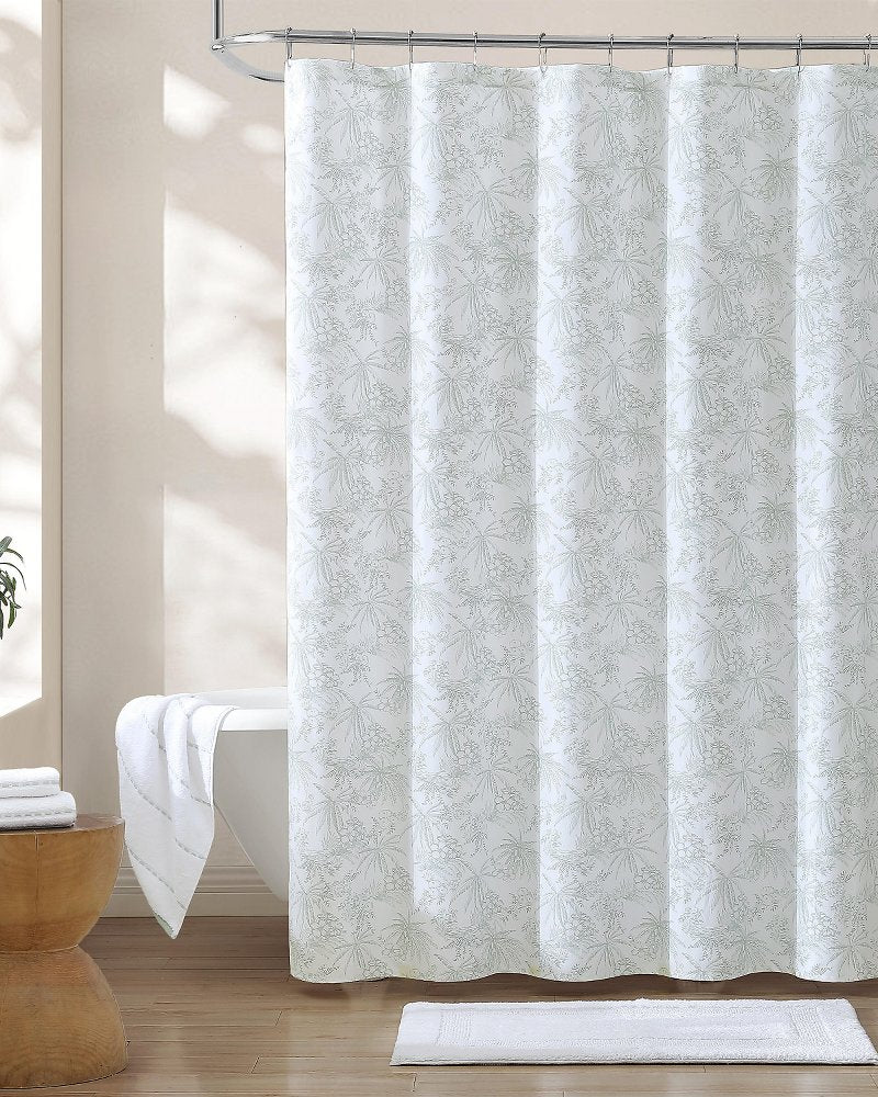 Tommy Bahama | Pen and Ink Spring Green Palm Shower Curtain / Green