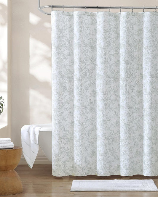 Tommy Bahama | Pen and Ink Spring Green Palm Shower Curtain / Green