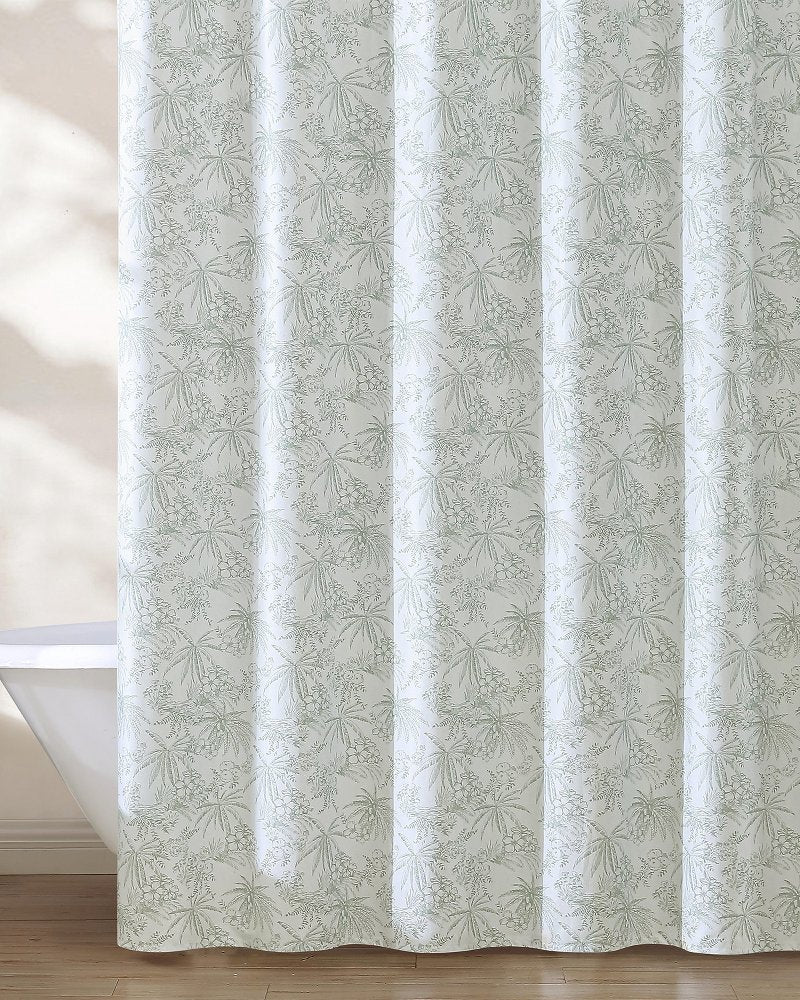 Tommy Bahama | Pen and Ink Spring Green Palm Shower Curtain / Green