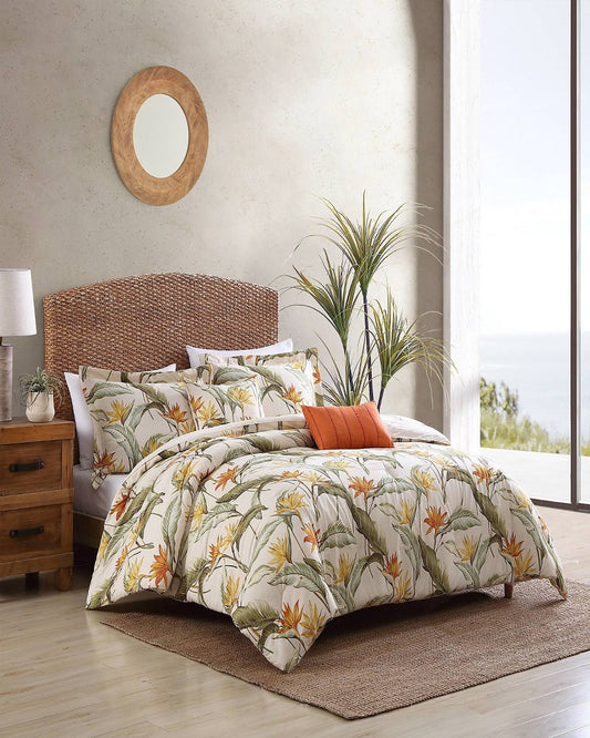 Tommy Bahama | Birds of Paradise 5-Piece Full/Queen Comforter Set / Ivory Cream