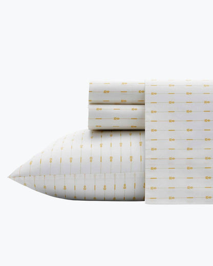 Tommy Bahama | Pineapple Pinstripe 4-Piece King Sheet Set / Yellow