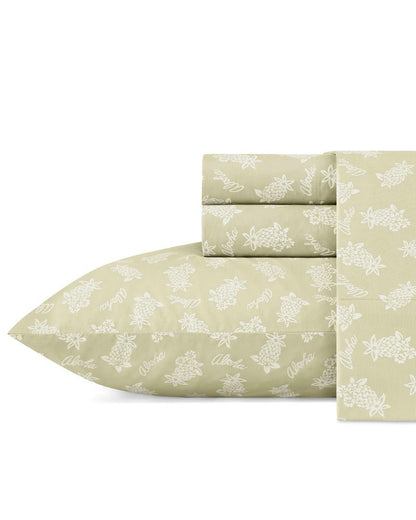 Tommy Bahama | Aloha Pineapple Queen Sheet Set / Sage Green