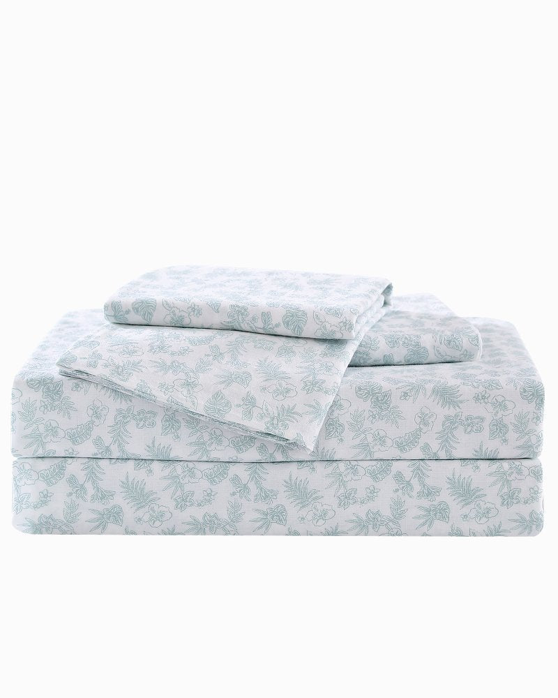 Tommy Bahama | Hibiscus Bloom 4-Piece Queen Sheet Set / Green