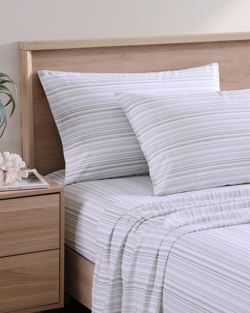 Tommy Bahama | Kahanu Stripe 4-Piece King Sheet Set / Grey