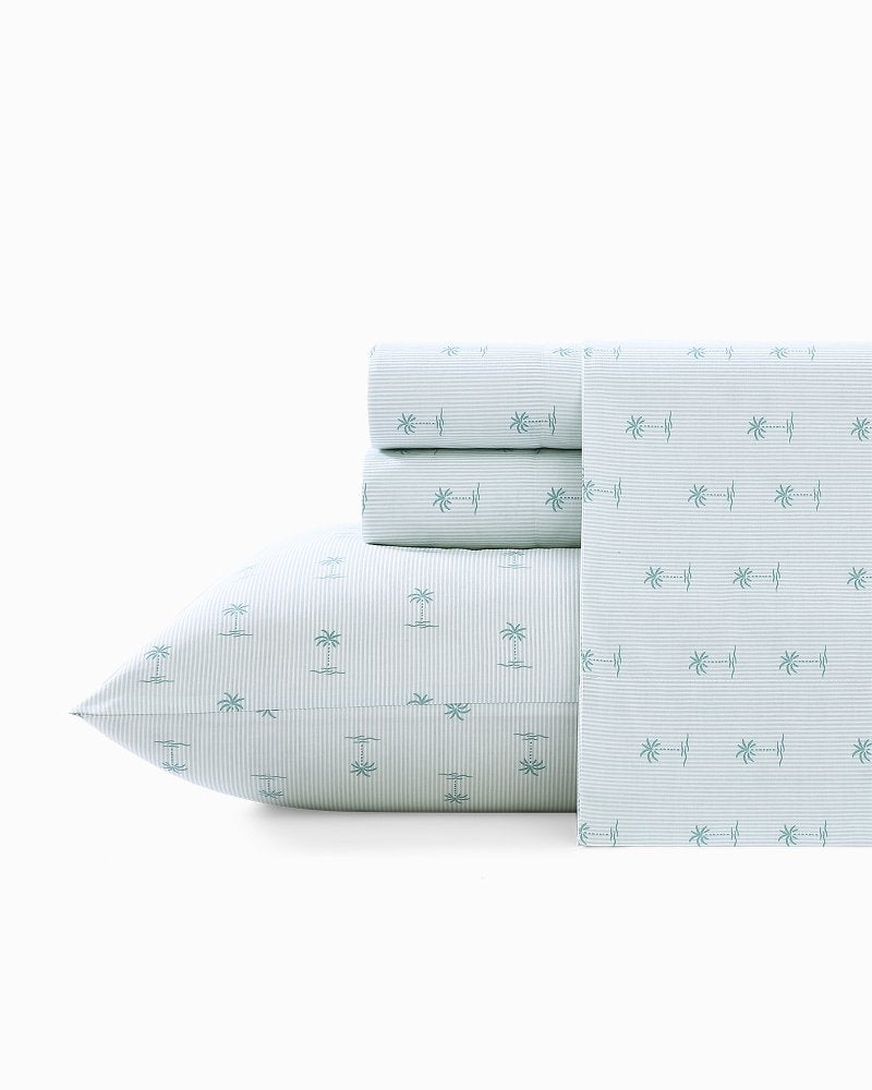 Tommy Bahama | Kew Palms 4-Piece Queen Sheet Set / Blue/Silver