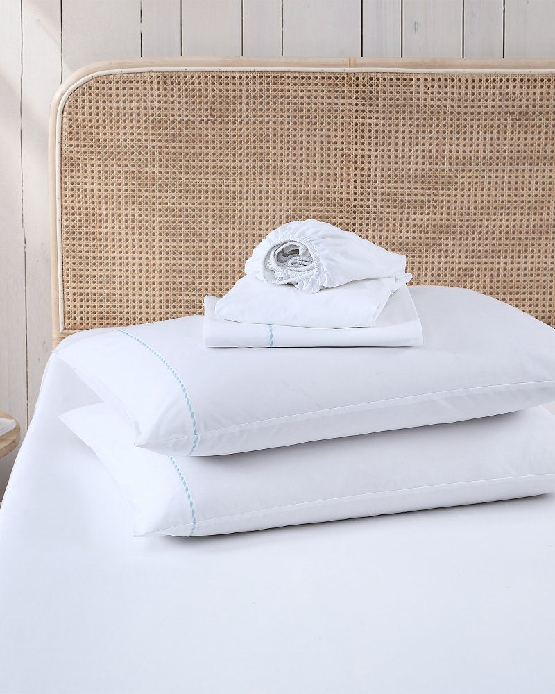 Tommy Bahama | Solid 4-Piece Queen Sheet Set - Blue / White/Blue