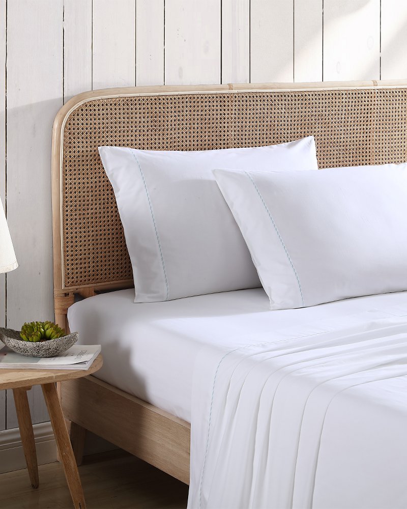 Tommy Bahama | Solid 4-Piece King Sheet Set - Blue / White/Blue