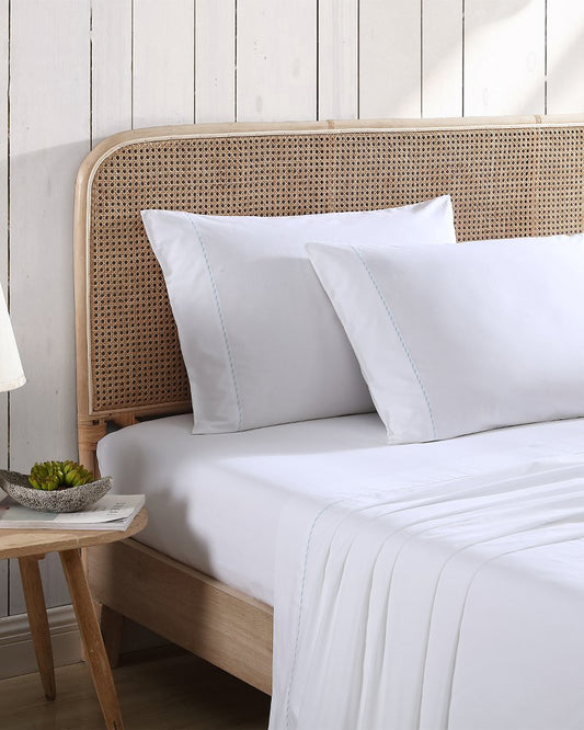 Tommy Bahama | Solid 4-Piece King Sheet Set - Blue / White/Blue
