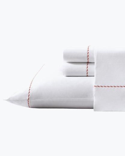 Tommy Bahama | Solid 4-Piece Queen Sheet Set - Orange / Orange Flame/White