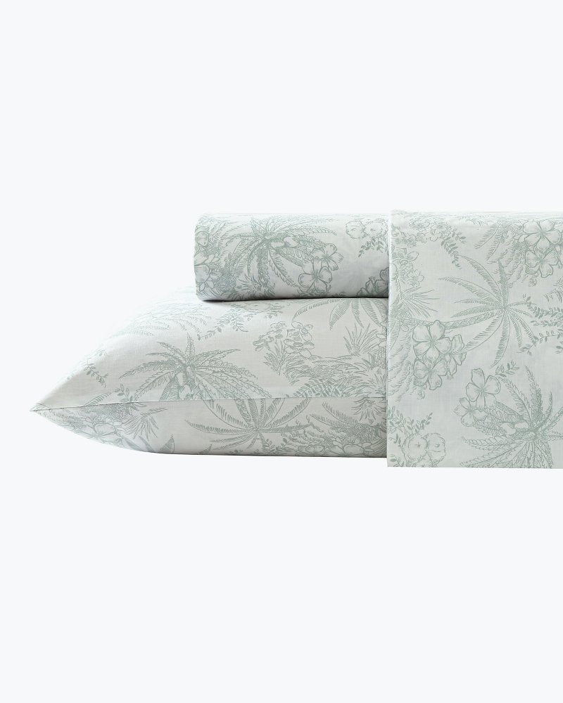 Tommy Bahama | Pen and Ink 4-Piece Queen Sheet Set / Spring Green