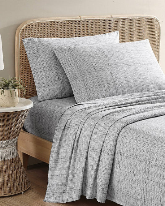 Tommy Bahama | Raffia Linen Queen Sheet Set / Grey