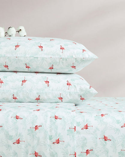 Tommy Bahama | Flamingo Santa 4-Piece Queen Sheet Set / Red/Green