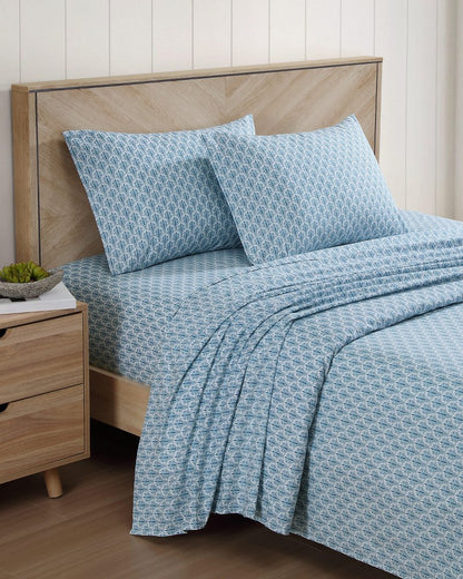 Tommy Bahama | Coastal Batik Blue 4-Piece Queen Sheet Set / Blue