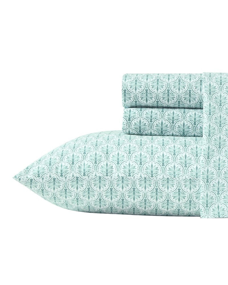Tommy Bahama | Coastal Batik Green 4-Piece Queen Sheet Set / Spring Green