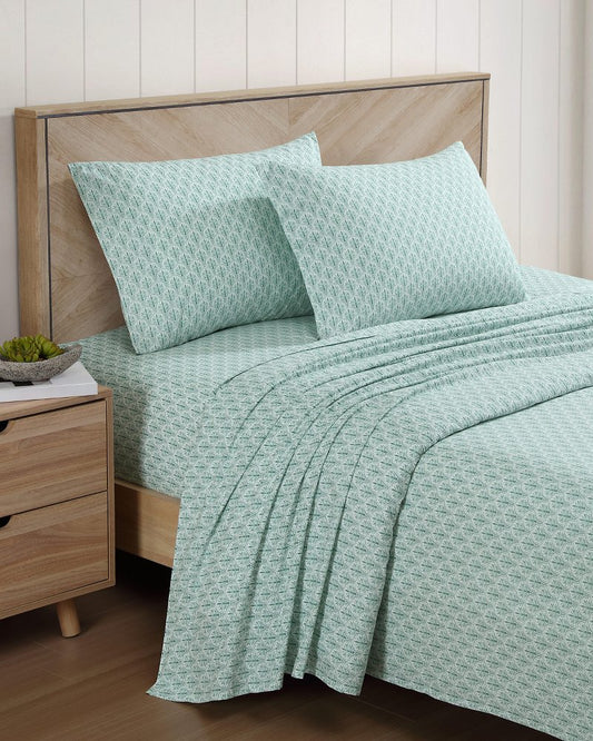 Tommy Bahama | Coastal Batik Green 4-Piece King Sheet Set / Spring Green