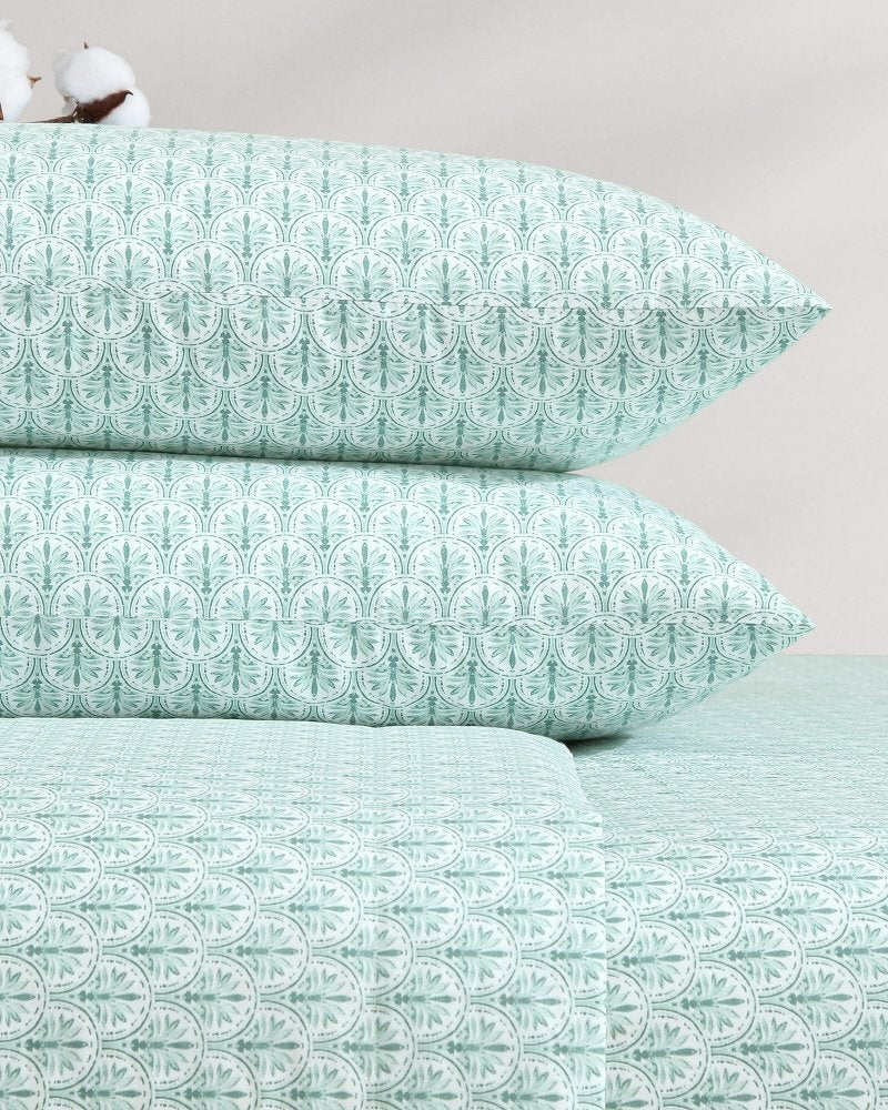 Tommy Bahama | Coastal Batik Green 4-Piece King Sheet Set / Spring Green