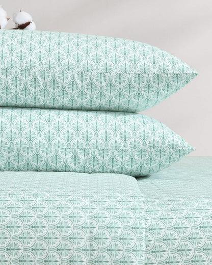 Tommy Bahama | Coastal Batik Green 4-Piece King Sheet Set / Spring Green