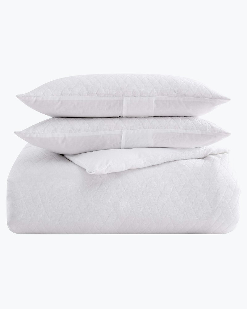 Tommy Bahama | Wicker Woven 3-Piece Full/Queen Comforter Set / White