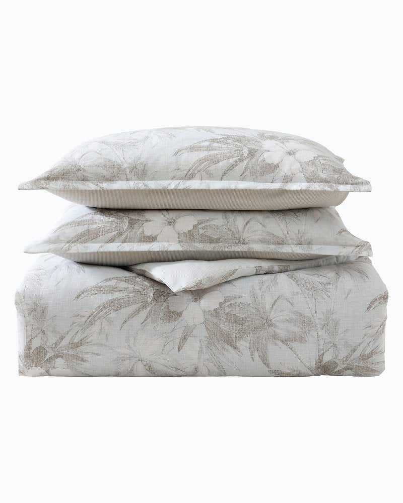Tommy Bahama | Beachway Blooms 3-Piece Full/Queen Comforter Set / Grey