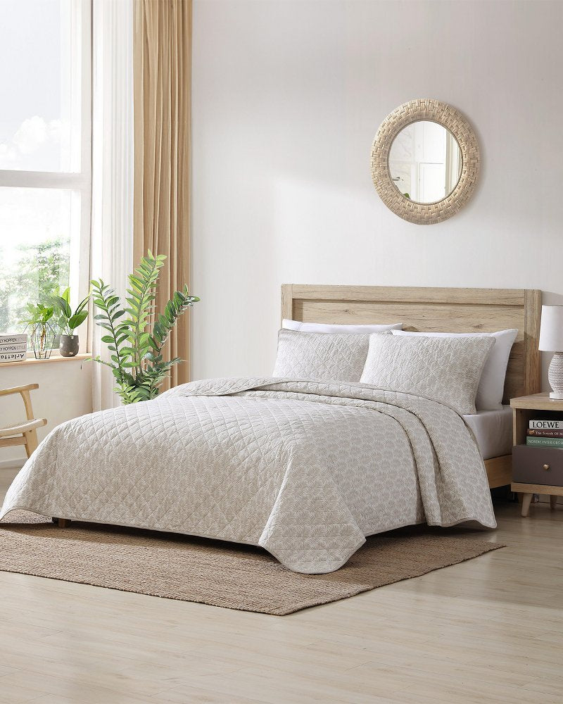 Tommy Bahama | Bahama Fronds Reversible 2-Piece Twin Quilt Set / Brown