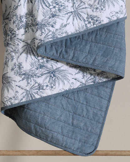 Tommy Bahama | Pen and Ink Palm Reversible 2-Piece Twin Quilt Set / Indigo
