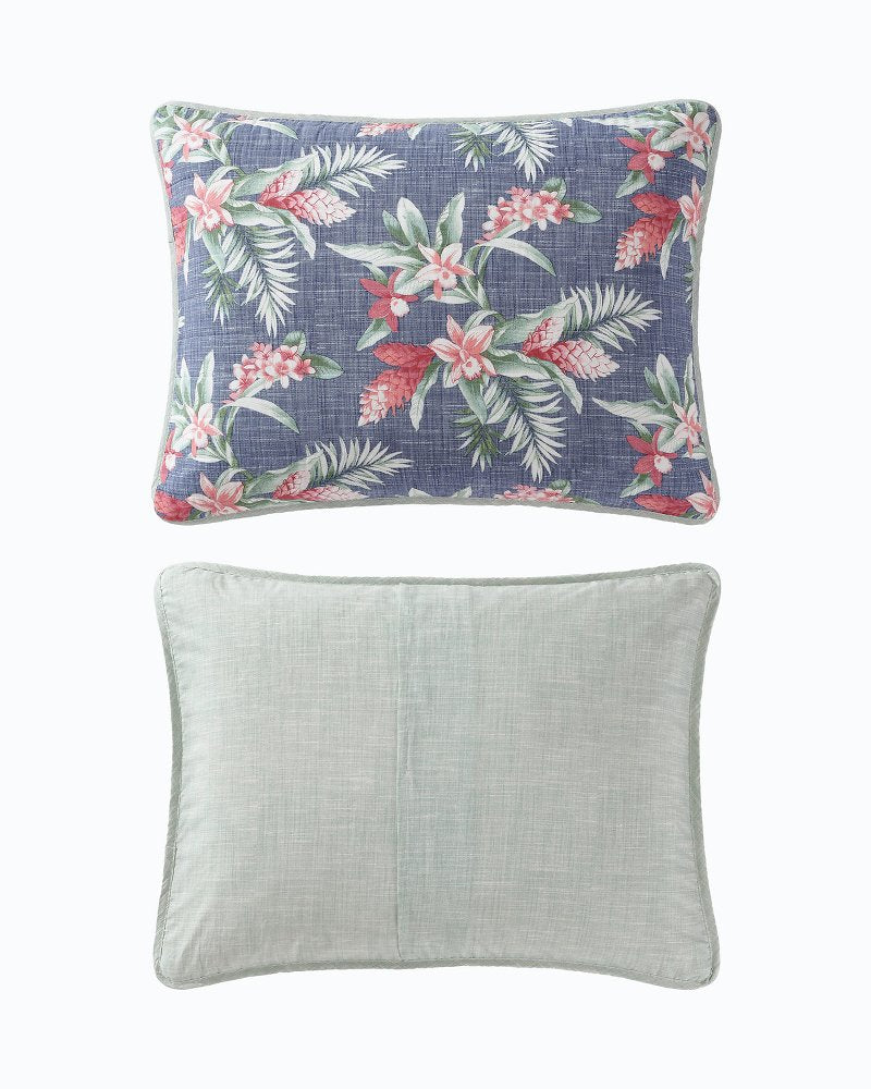 Tommy Bahama | Floral Enchantment Reversible 3-Piece Full/Queen Quilt Set / Deep Blue