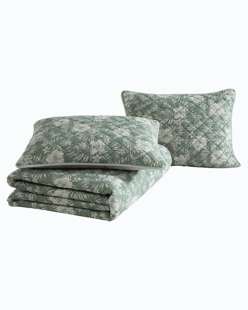 Tommy Bahama | Hibiscus Jungle Reversible 3-Piece King Quilt Set / Jungle