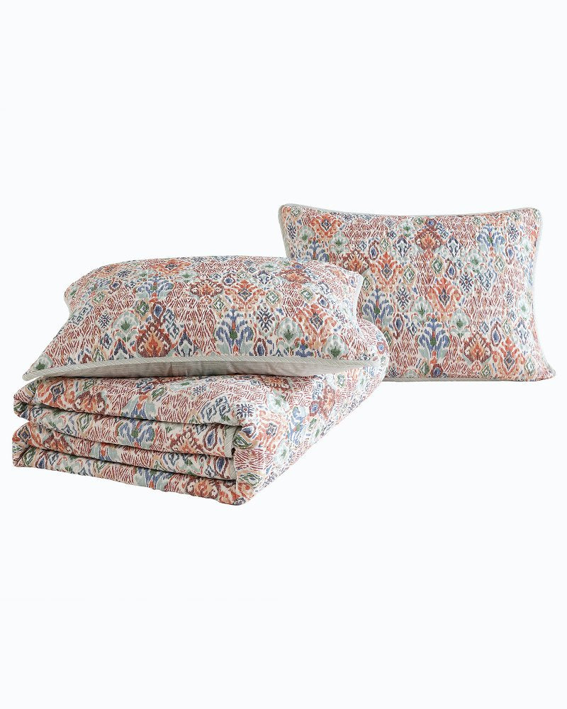 Tommy Bahama | Ikat Tropics Reversible 3-Piece King Quilt Set / Multicolor
