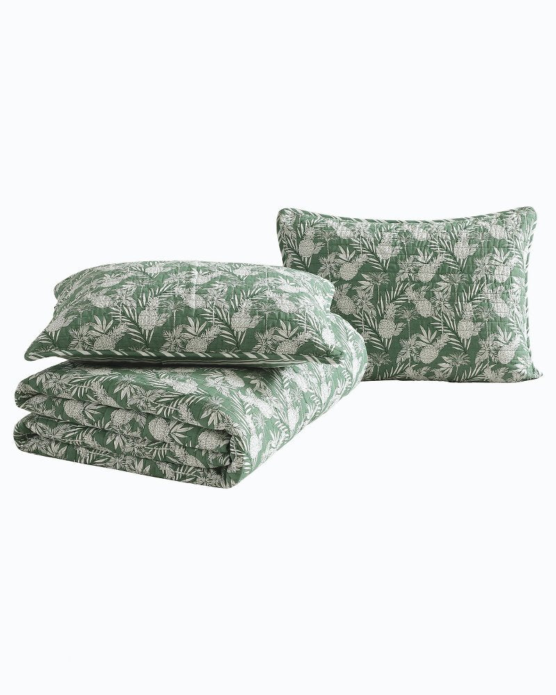 Tommy Bahama | Pineapple Venture 3-Piece Full/Queen Quilt Set / Green