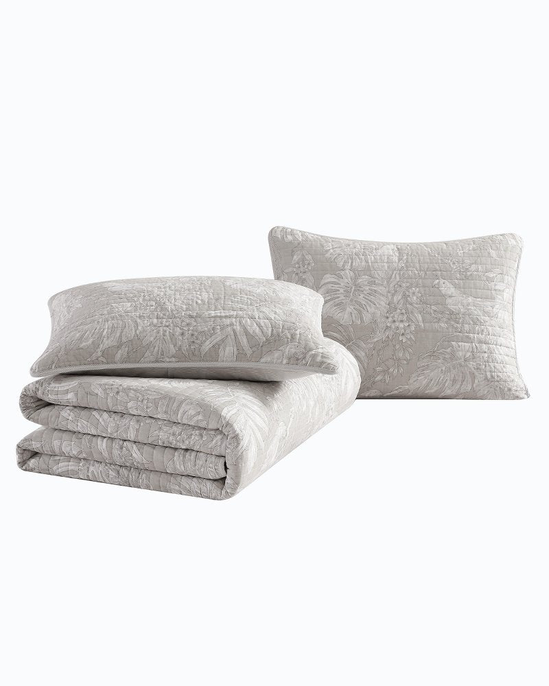 Tommy Bahama | Jungle Toile Reversible 3-Piece Full/Queen Quilt Set / Beige