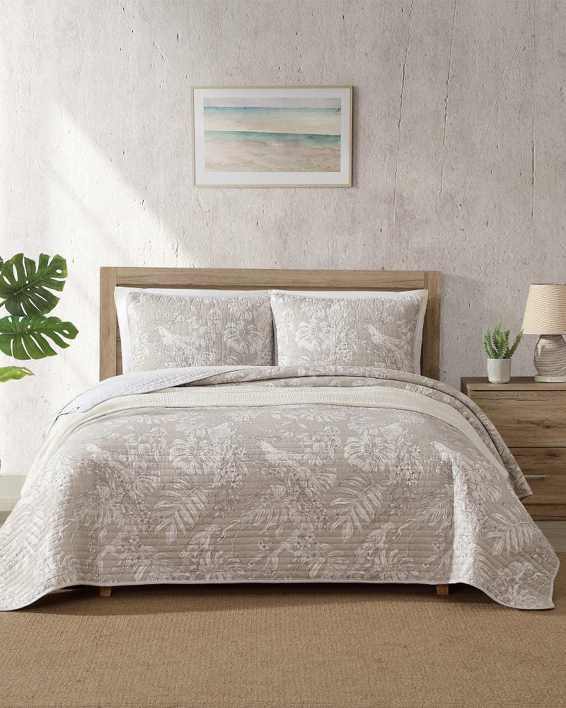 Tommy Bahama | Jungle Toile Reversible 3-Piece King Quilt Set / Beige