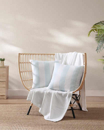Tommy Bahama | Awning Stripe Blue Decorative Pillow / Blue