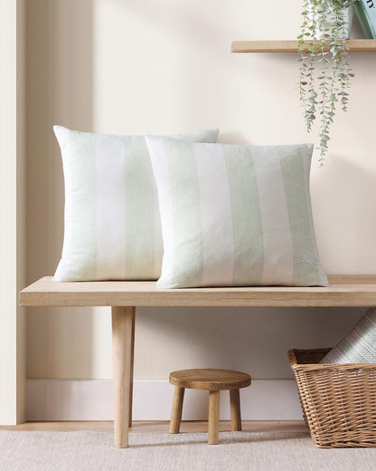 Tommy Bahama | Awning Stripe Green Decorative Pillow / Green