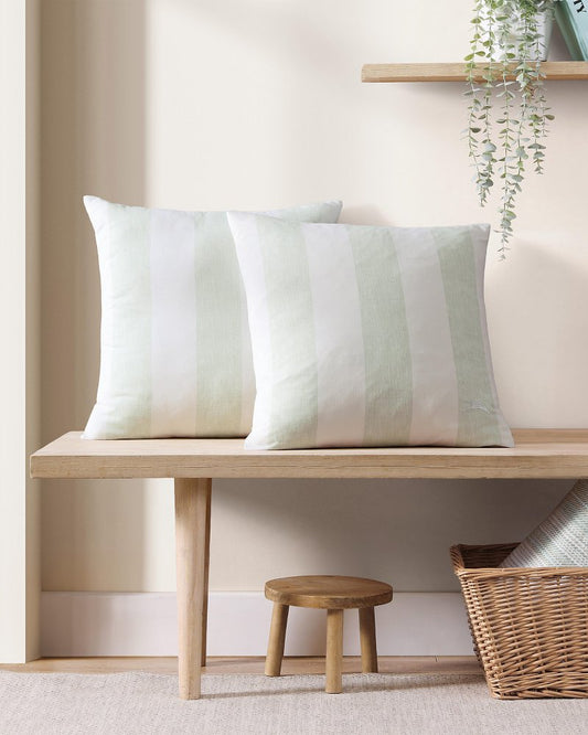 Tommy Bahama | Awning Stripe Green Decorative Pillow / Green