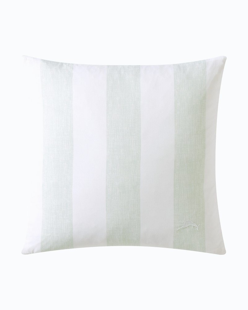 Tommy Bahama | Awning Stripe Green Decorative Pillow / Green