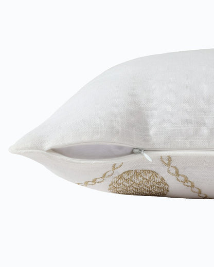 Tommy Bahama | Golden Pineapples Embroidered Decorative Pillow / Gold