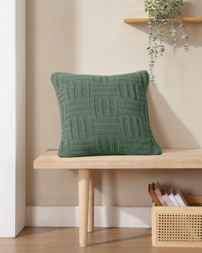 Tommy Bahama | Chain Basket Decorative Pillow / Green