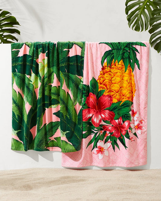 Tommy Bahama | Pineapple Queen & Swaying Fronds Beach Towels — Set of 2 / Multicolor