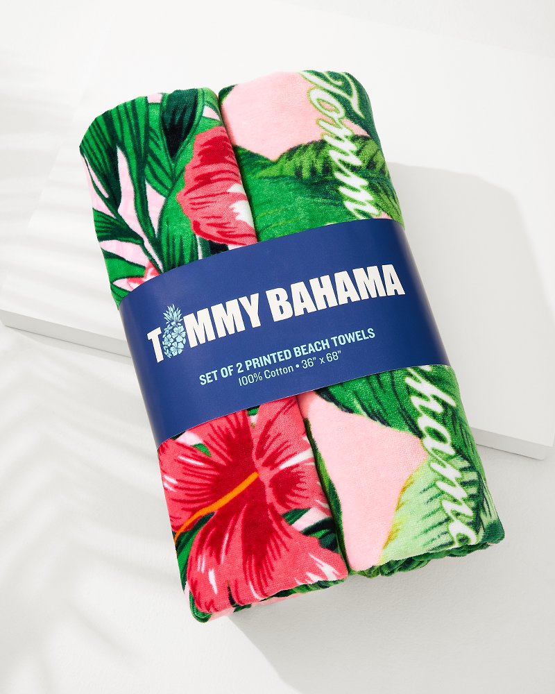 Tommy Bahama | Pineapple Queen & Swaying Fronds Beach Towels — Set of 2 / Multicolor