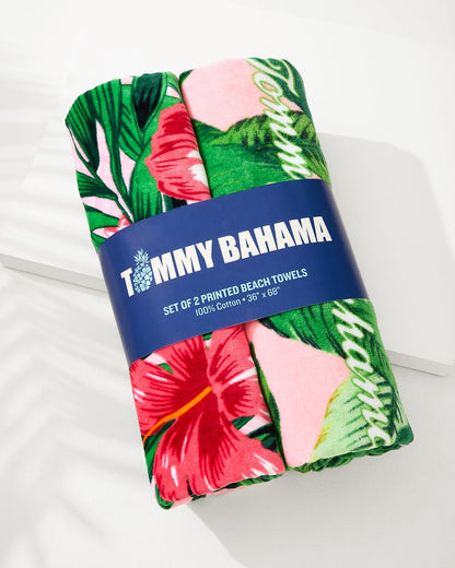 Tommy Bahama | Pineapple Queen & Swaying Fronds Beach Towels — Set of 2 / Multicolor