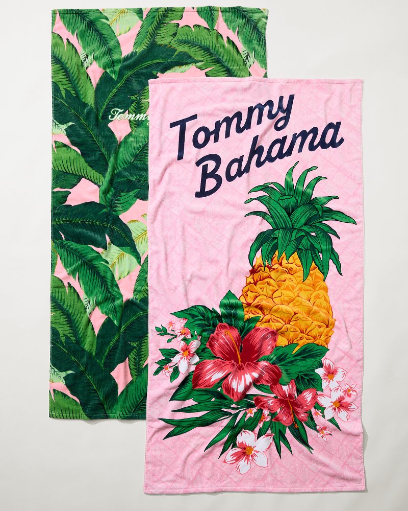 Tommy Bahama | Pineapple Queen & Swaying Fronds Beach Towels — Set of 2 / Multicolor