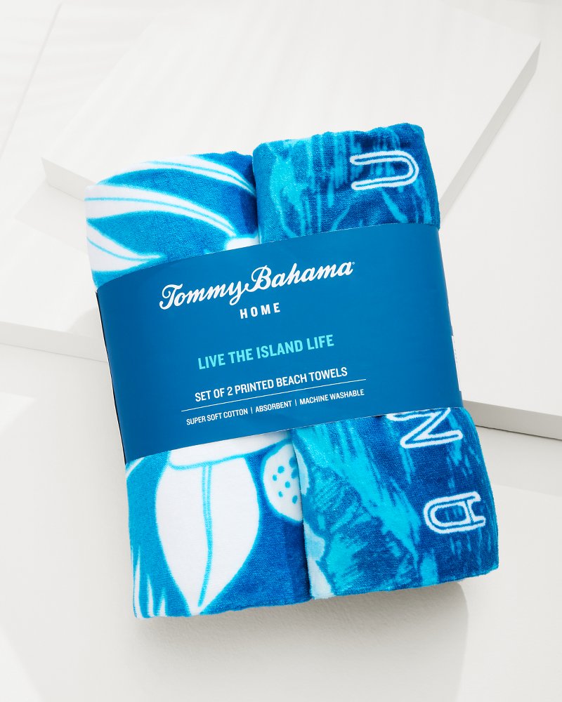 Tommy Bahama | High Tide Hangout & Island Cays Blooms Beach Towels — Set of 2 / Multicolor