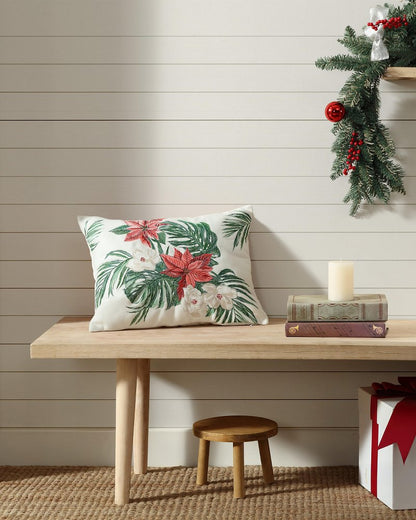 Tommy Bahama | Festive Palms Velvet Embroidered Decorative Pillow / Multicolor