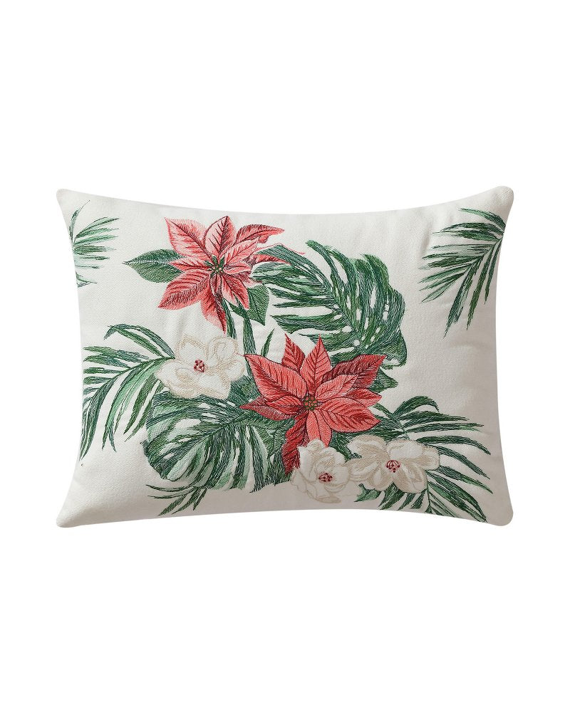 Tommy Bahama | Festive Palms Velvet Embroidered Decorative Pillow / Multicolor