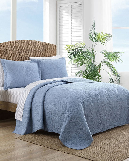 Tommy Bahama | Solid Costa Sera 2-Piece Standard Quilted Sham Set / Blue