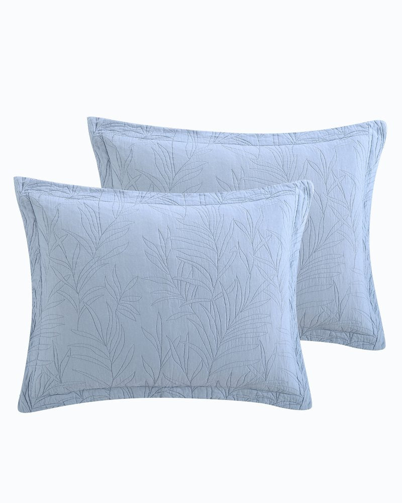 Tommy Bahama | Solid Costa Sera 2-Piece Standard Quilted Sham Set / Blue
