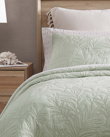 Tommy Bahama | Solid Costa Sera 2-Piece Standard Quilted Sham Set / Green