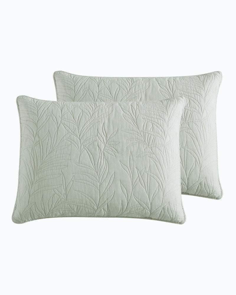 Tommy Bahama | Solid Costa Sera 2-Piece Standard Quilted Sham Set / Green