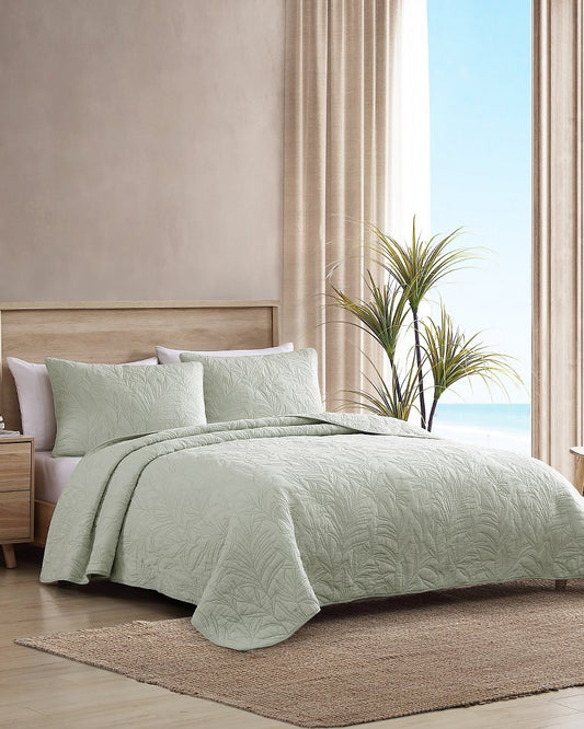 Tommy Bahama | Solid Costa Sera 2-Piece King Quilted Sham Set / Green