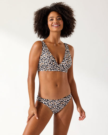 Tommy Bahama | Palm Modern® Safari Cat V-Neck Bikini Top / Black